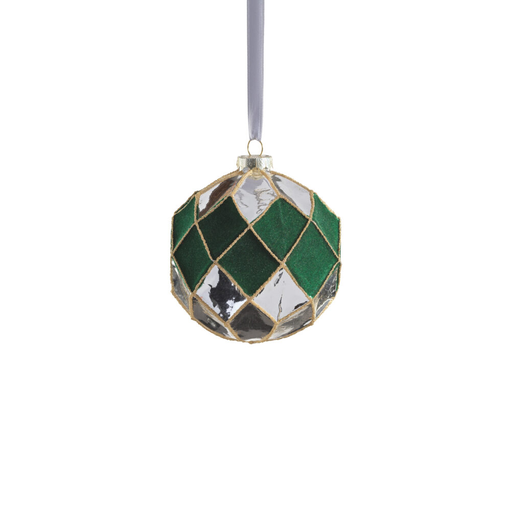 Messina Verde 6-Piece Glass Ornament Set, 4" by Zodax