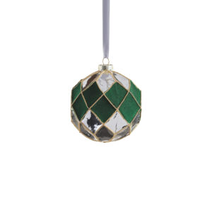 Messina Verde 6-Piece Glass Ornament Set, 4" by Zodax