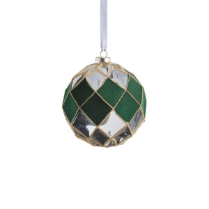 Messina Verde 4.75" Glass Ornaments, Set of 4 by Zodax