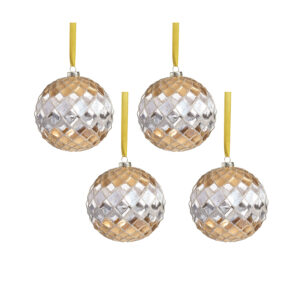 Astral Harlequin 4.75" Glass Ball Ornaments, Set of 4 by Zodax