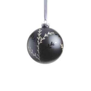 Patrin 4.75" Glass Ball Ornaments with Leaf Pattern, Set of 4 by Zodax