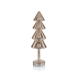 Crimbo 15.75" Gold Sparkle Layered Cone LED Trees, Set of 2  by Zodax