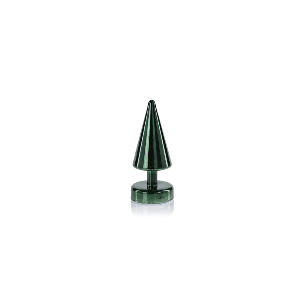 Crimbo 7" Green Sparkle Cone LED Trees, Set of 2  by Zodax