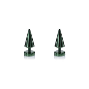 Crimbo 7" Green Sparkle Cone LED Trees, Set of 2  by Zodax