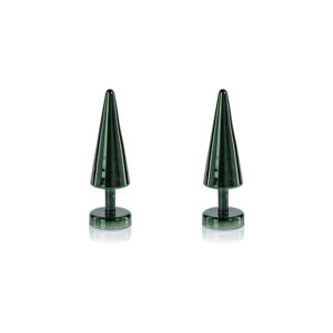 Crimbo 10" Green Sparkle Cone LED Trees, Set of 2  by Zodax