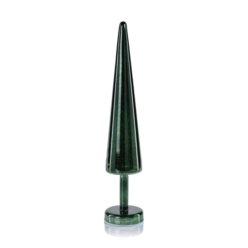 Crimbo 18" Green Sparkle Cone LED Trees, Set of 2  by Zodax