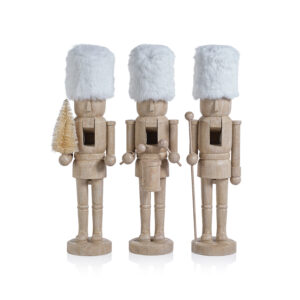 Ortwin Resin Nutcracker Figurines with Fur Hat, Set of 3 by Zodax