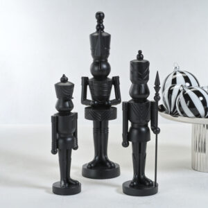 Patrice 3-Piece Set Assorted Black Soldier Figurines by Zodax