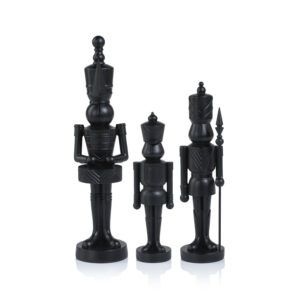 Patrice 3-Piece Set Assorted Black Soldier Figurines by Zodax