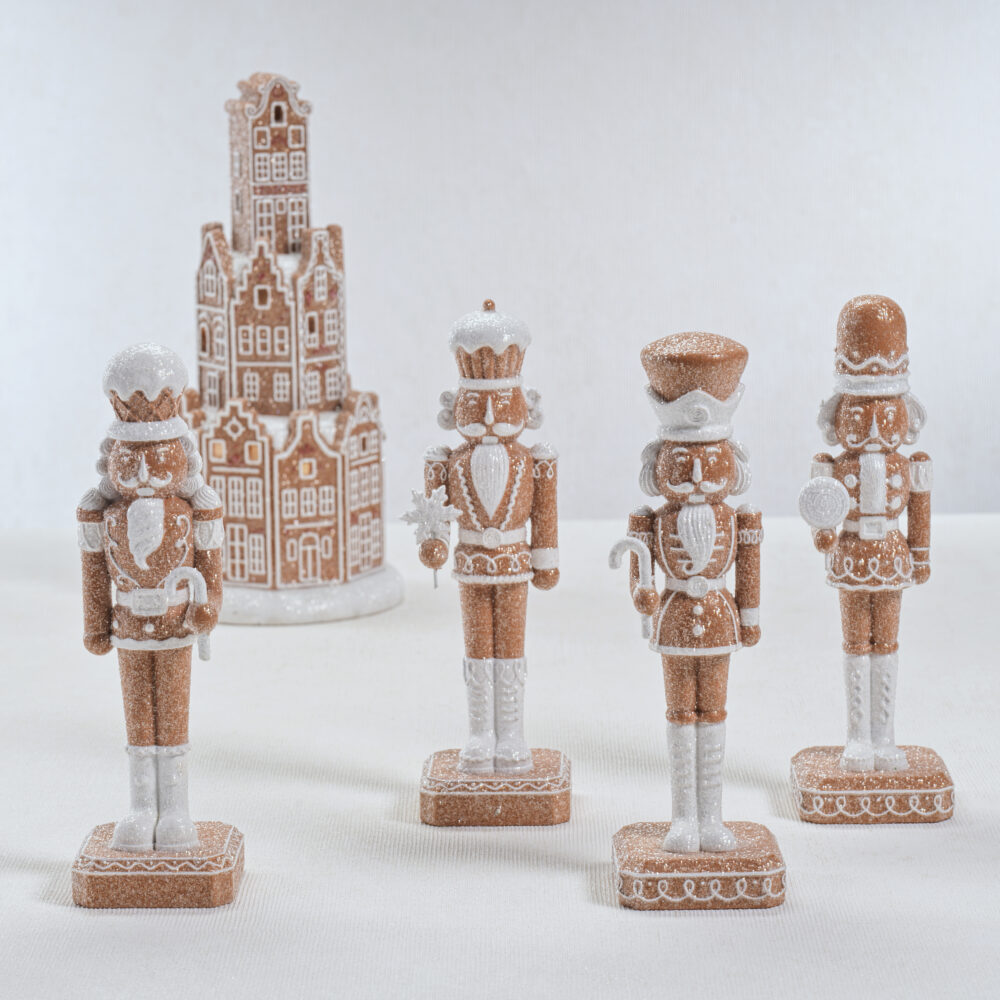 Adelard 4-Piece Set Assorted Gingerbread Soldier Figurines by Zodax