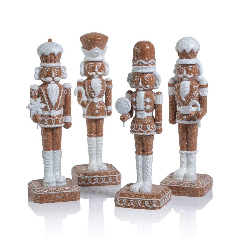 Adelard 4-Piece Set Assorted Gingerbread Soldier Figurines by Zodax