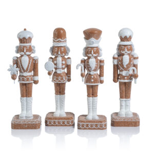 Adelard 4-Piece Set Assorted Gingerbread Soldier Figurines by Zodax