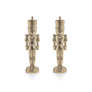 Hartwin Medium Gold Metallic Decorative Nutcracker Figurines, Set of 2 by Zodax