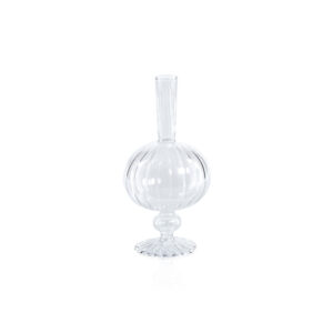 Vellum 2-Piece Set Small Clear Spiral Glass Vases, Onion Shape by Zodax