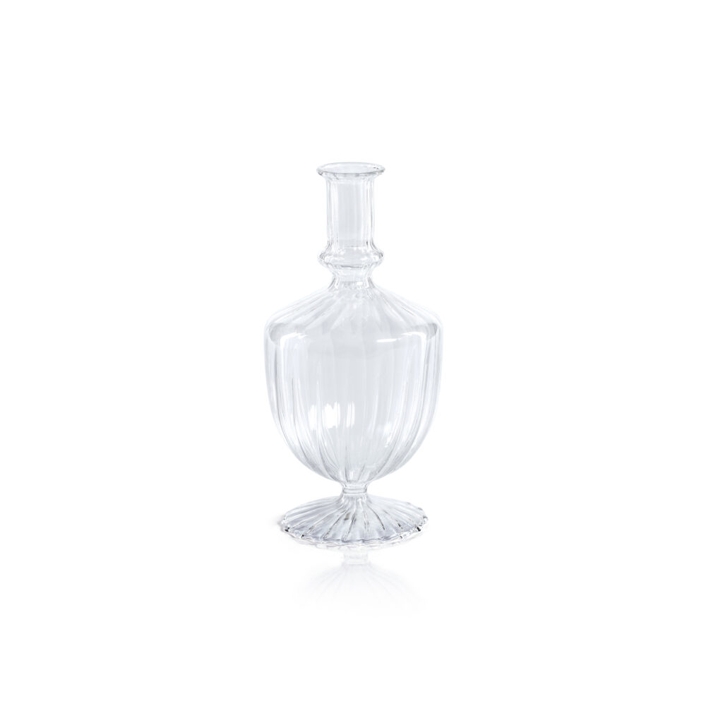 Vellum 2-Piece Set Clear Spiral Glass Vases, Urn Shape by Zodax