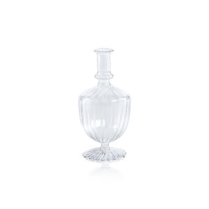 Vellum 2-Piece Set Clear Spiral Glass Vases, Urn Shape by Zodax