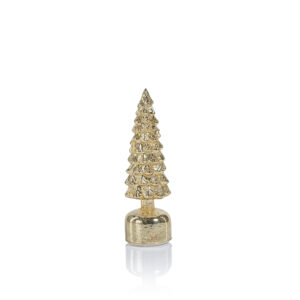 Mugo Pine Antique Gold Rotating LED Holiday Tabletop Tree, Small by Zodax