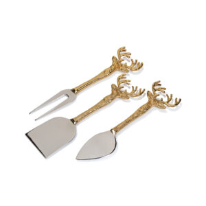 Peura Stag's Head Fromage 3-Piece Serving Set by Zodax