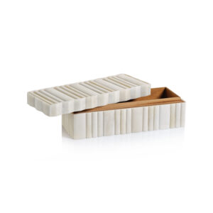 Corviglia White Bone Scalloped Box by Zodax