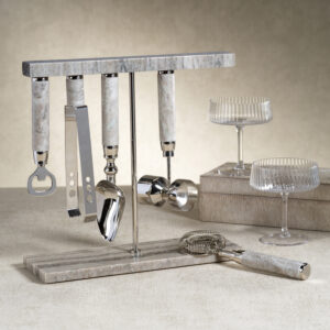 Marbella 5-Piece Bar Tool Set, Marble by Zodax