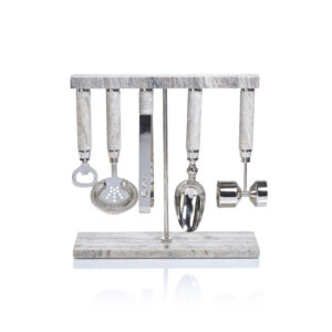 Marbella 5-Piece Bar Tool Set, Marble by Zodax