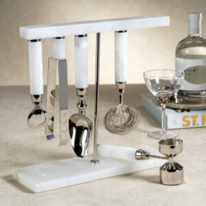 Marbella 5-Piece Bar Tool Set, Alabaster by Zodax