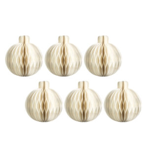 Miriam Medium Paper Deco Sphere Ornaments, Set of 6 by Zodax