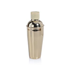 Brompton Gold Stainless Steel Cocktail Shaker with Marbleized Cap by Zodax