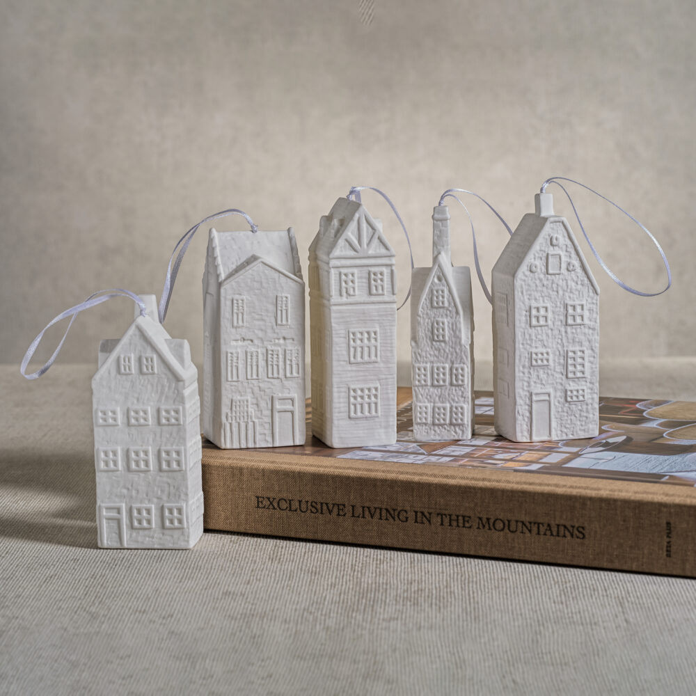 Amsterdam Assorted House Ornaments, Set of 5 by Zodax