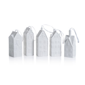 Amsterdam Assorted House Ornaments, Set of 5 by Zodax