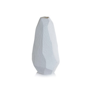 Fremont Faceted Fine Bone China Vase, Large by Zodax