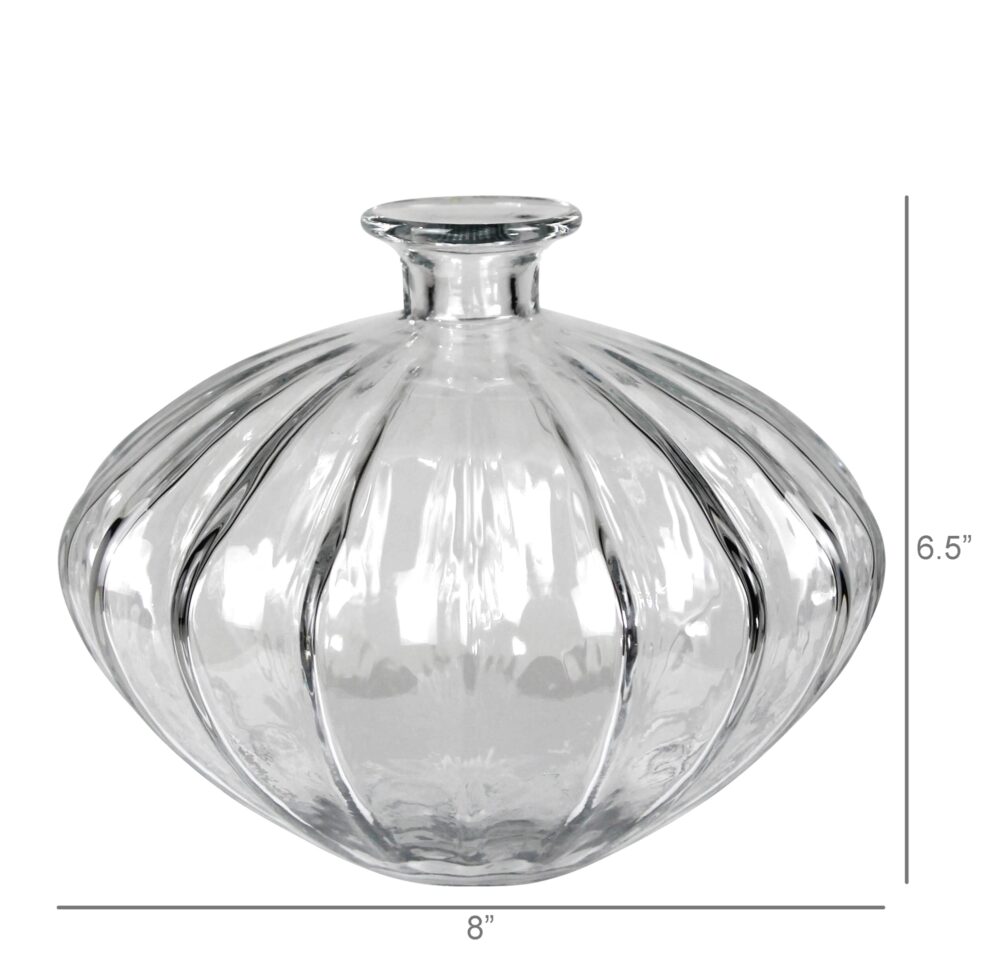 Wide Scalloped Glass Vase by HomArt - Image 2